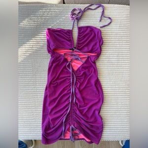 Vibrant Purple Dress with Tie Details